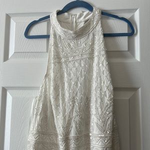 Sequined Adrianna Pappell white dress